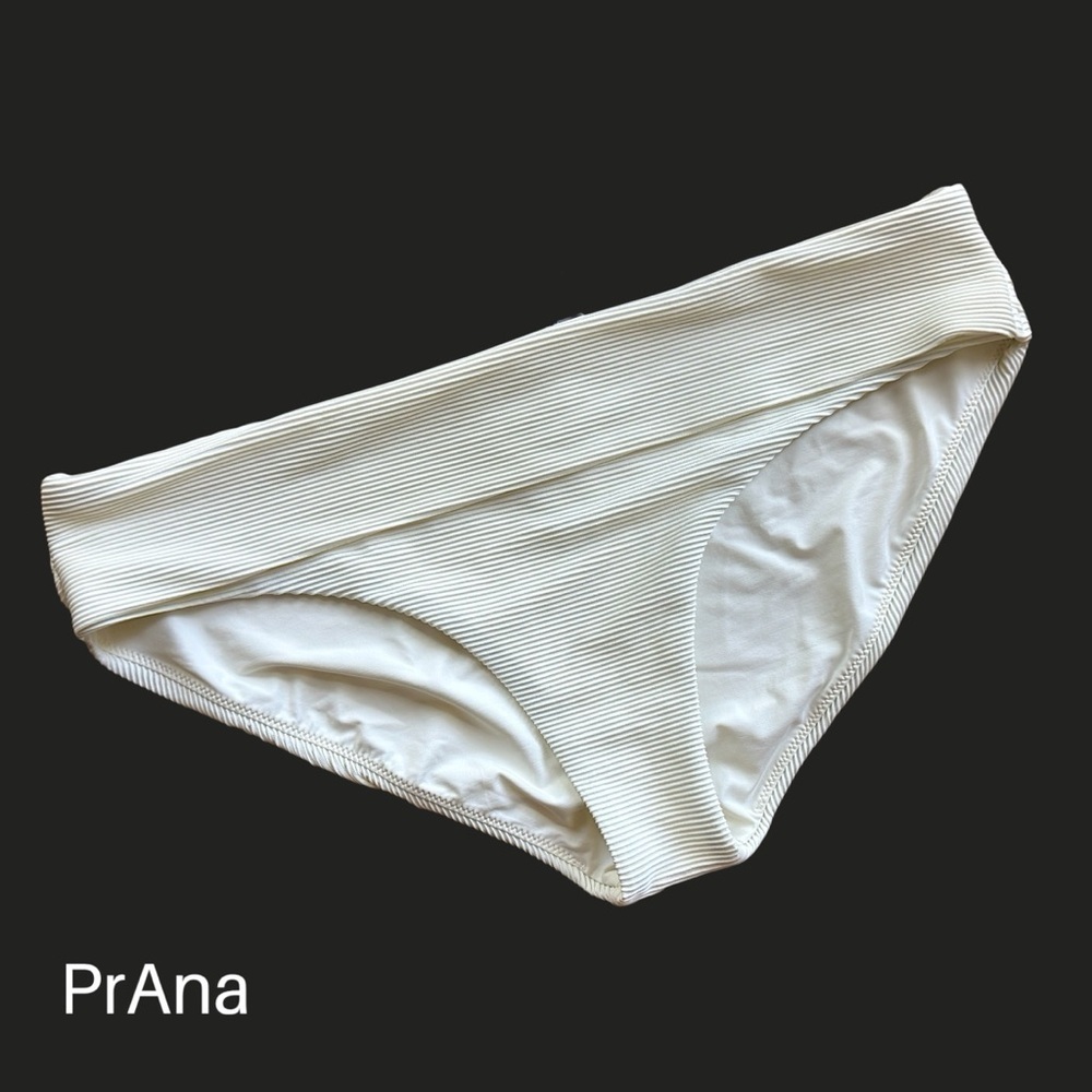 PRANA | NWOT MARTA OTTOMAN SWIM BOTTOM RIBBED HORCHATA SWIMSUIT | SIZE: MEDIUM
